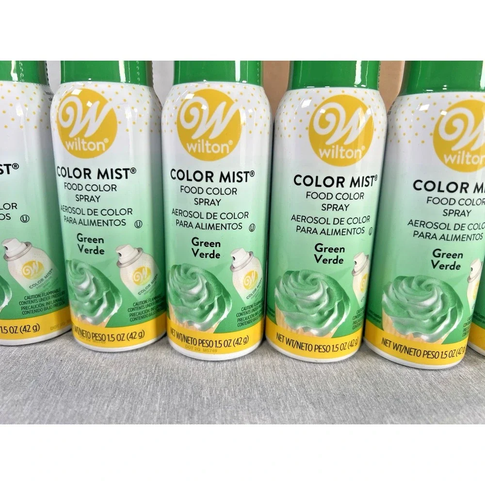 6 WILTON 1.5 Oz GREEN COLOR MIST FOOD SPARY Baking HOLIDAY WEDDING CAKES cupcake